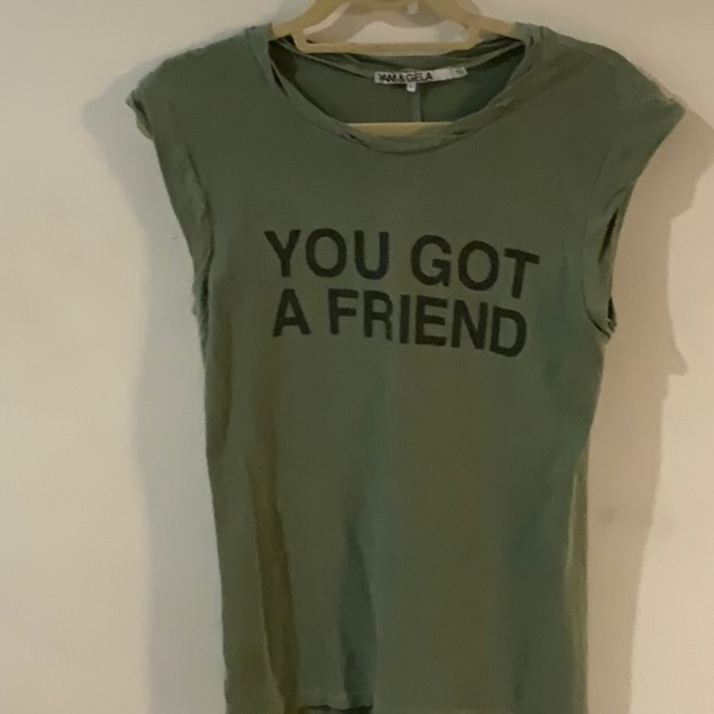 Pam & Gela size P faded green tee